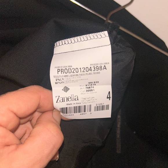 Zanella Pants Womens Size 4 Trousers Black Wool Blend Stretch Flat Front - Picture 8 of 9